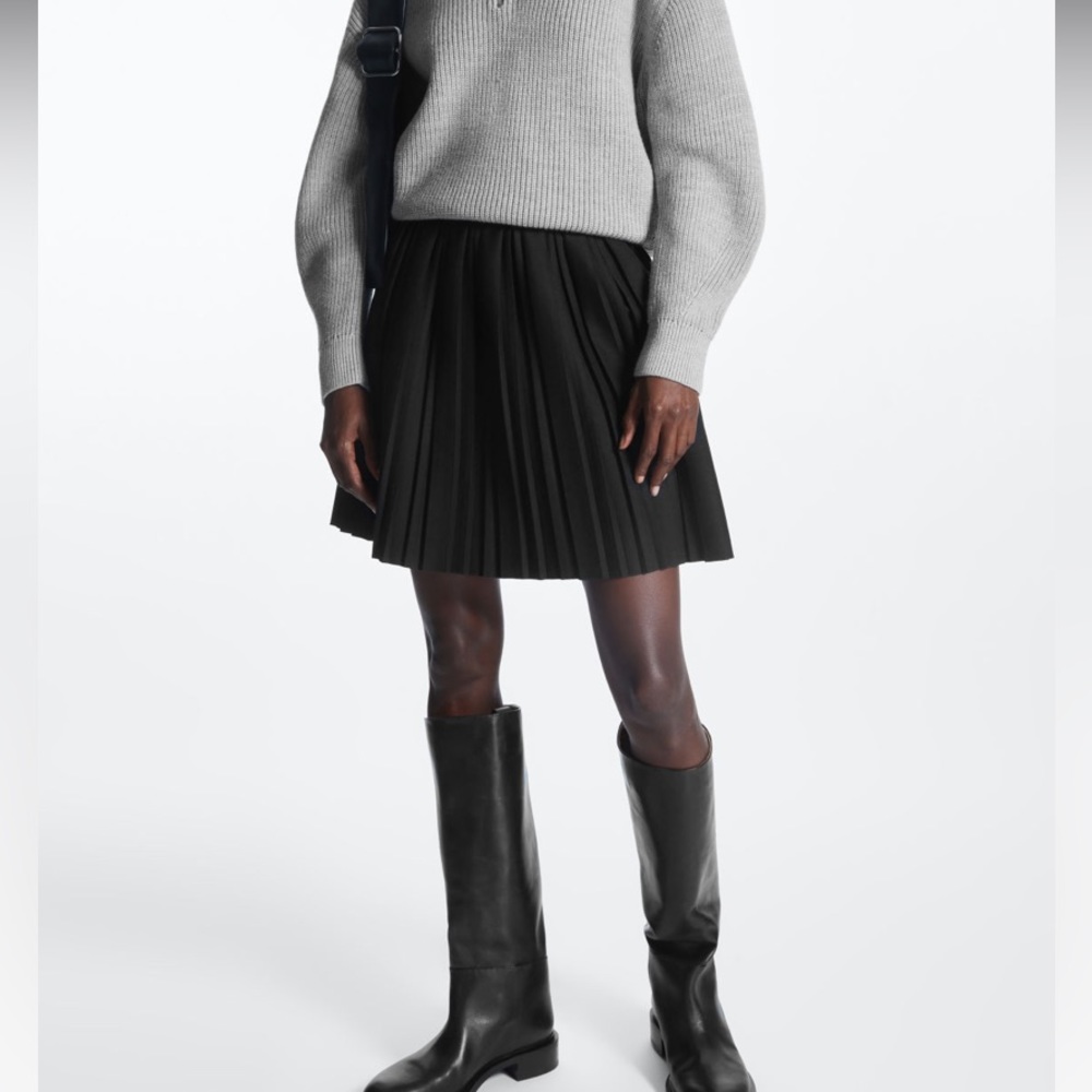 Cos wool blend pleated skirt